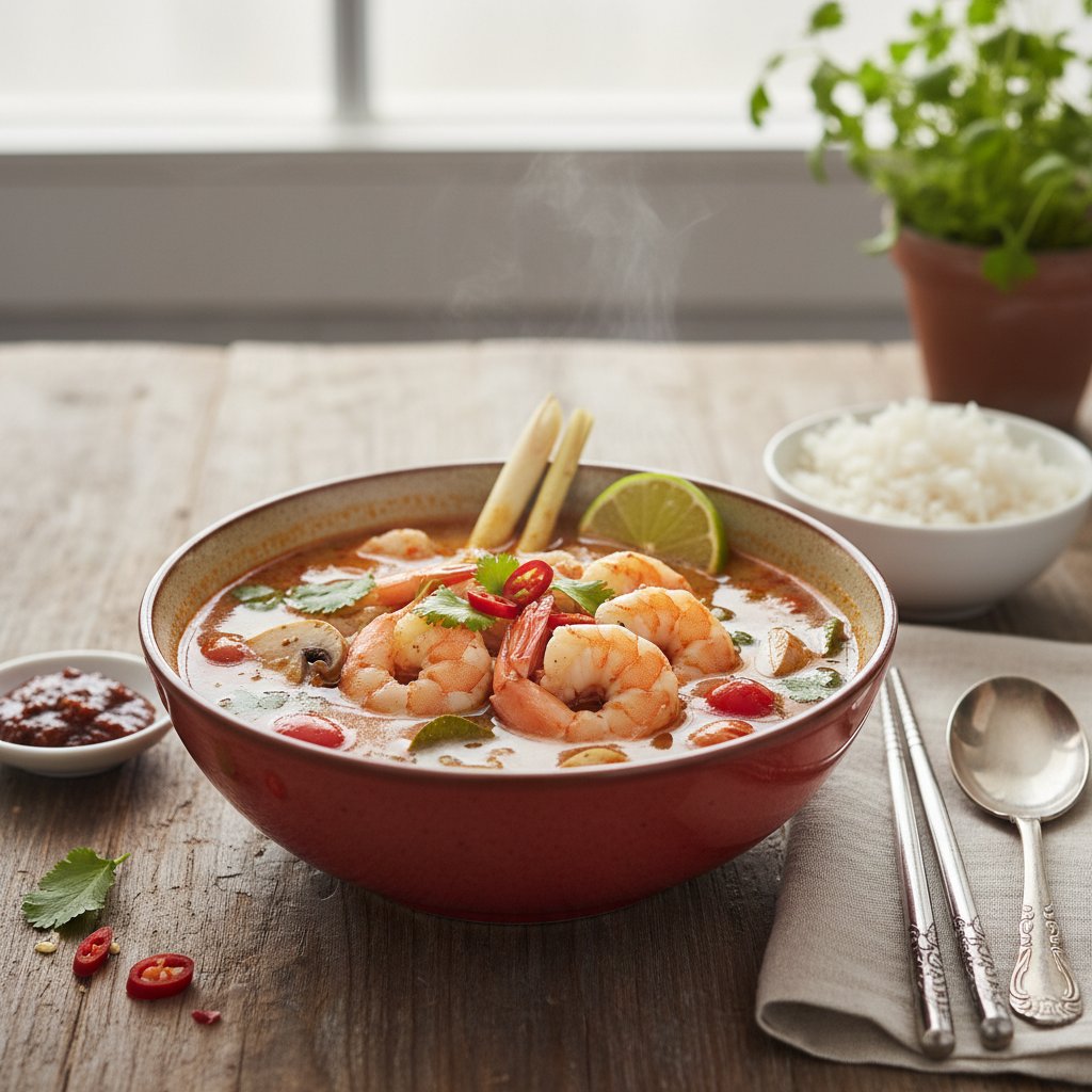 Tangy Thai Tom Yum Soup with Shrimp