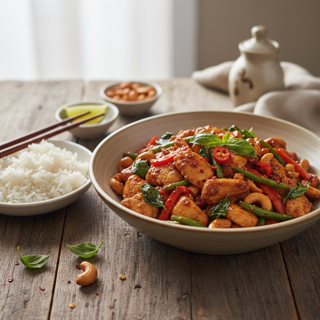 Thai Basil Chicken and Cashew Stir-Fry