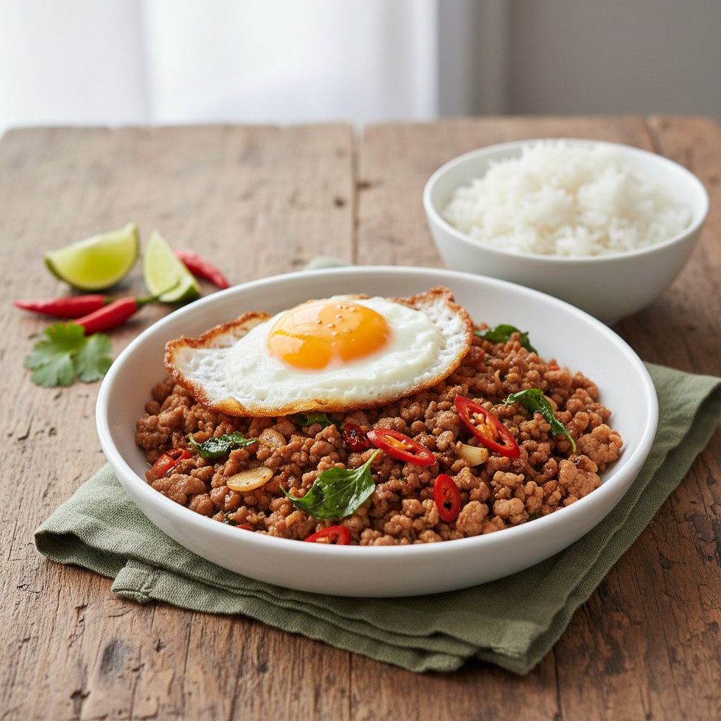Thai Basil Pork with Fried Egg