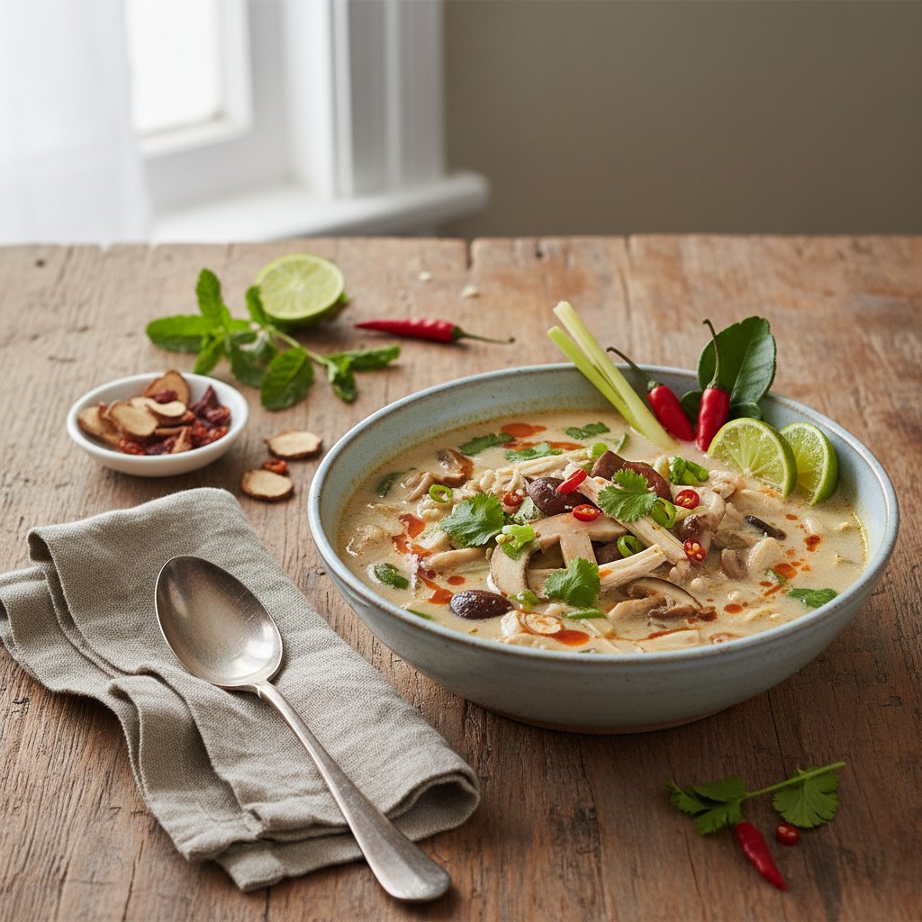 Thai Coconut Lemongrass Soup with Mushrooms