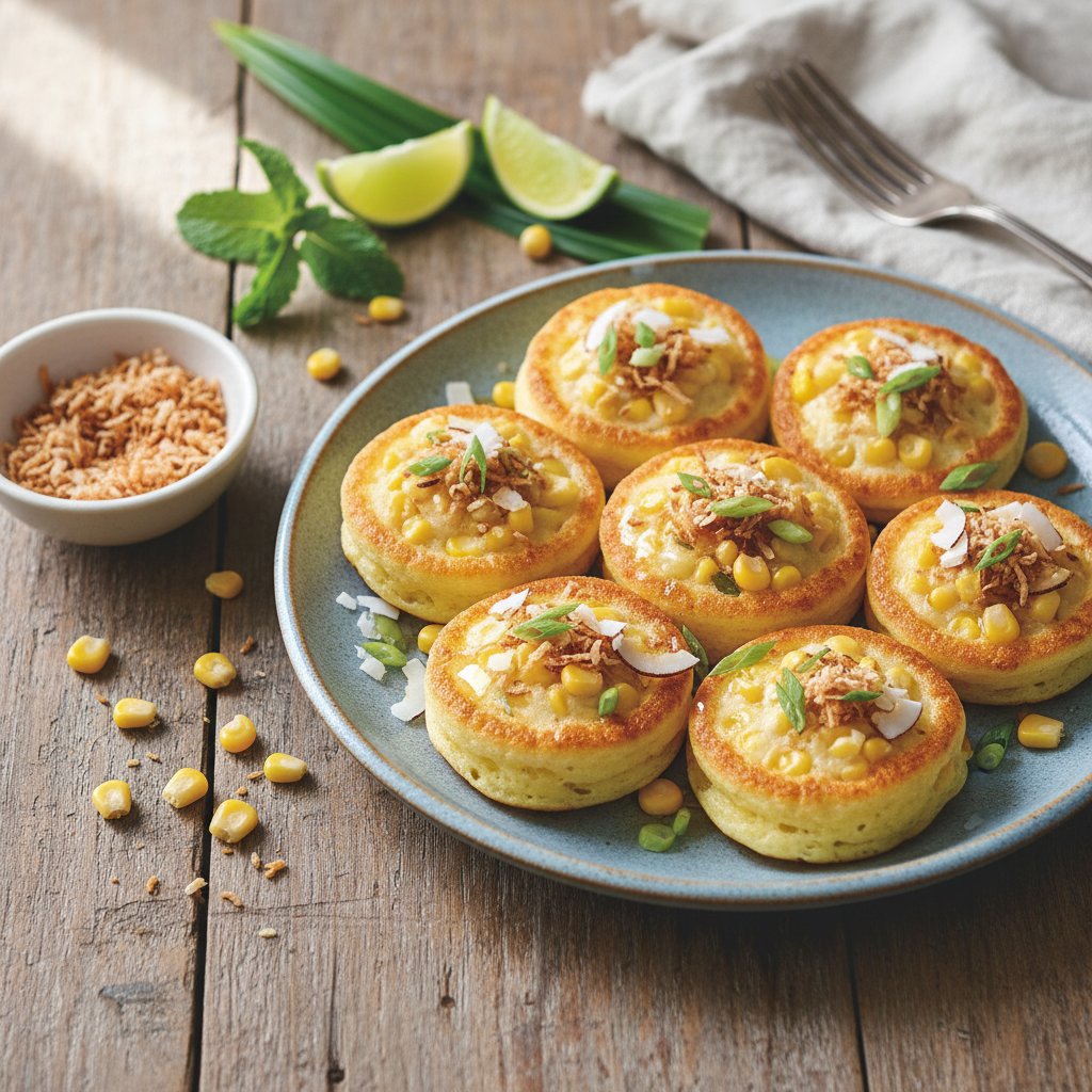Thai Coconut Pancakes with Sweet Corn