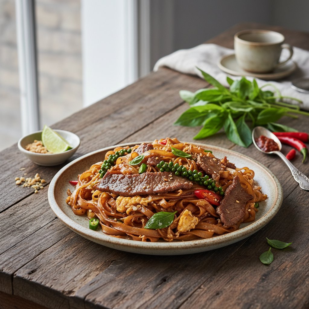 Thai Drunken Noodles with Beef