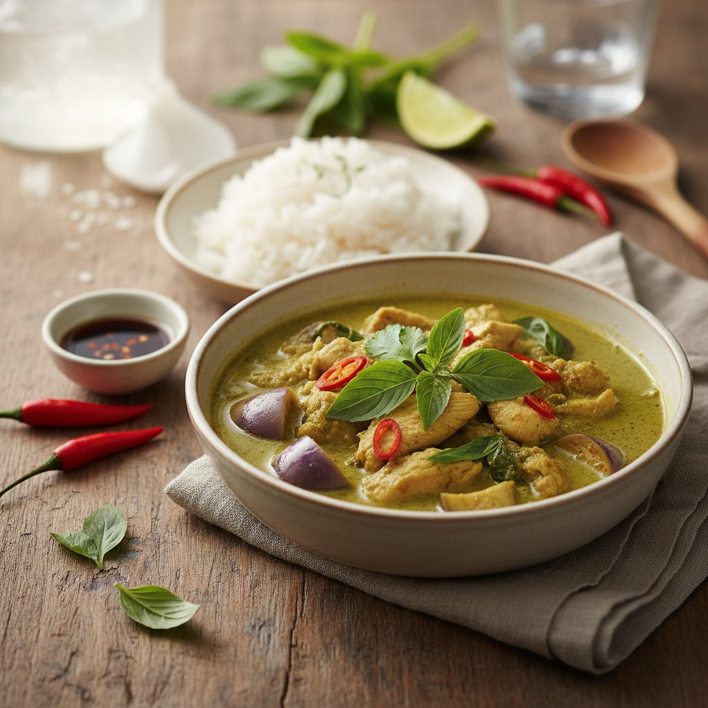 Thai Green Curry with Chicken and Eggplant