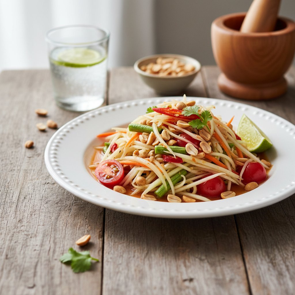 Thai Green Papaya Salad with Peanuts