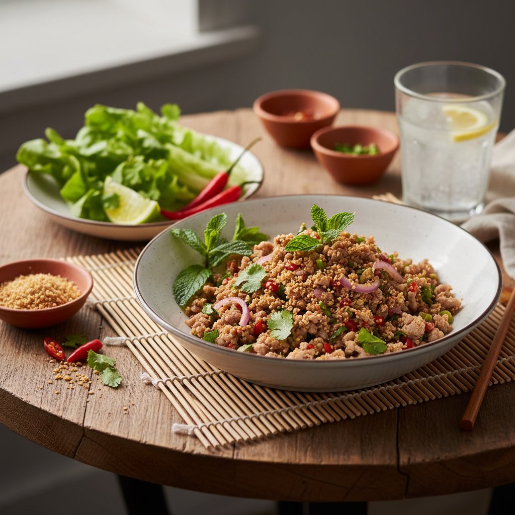 Thai Larb Moo Pork Salad with Herbs