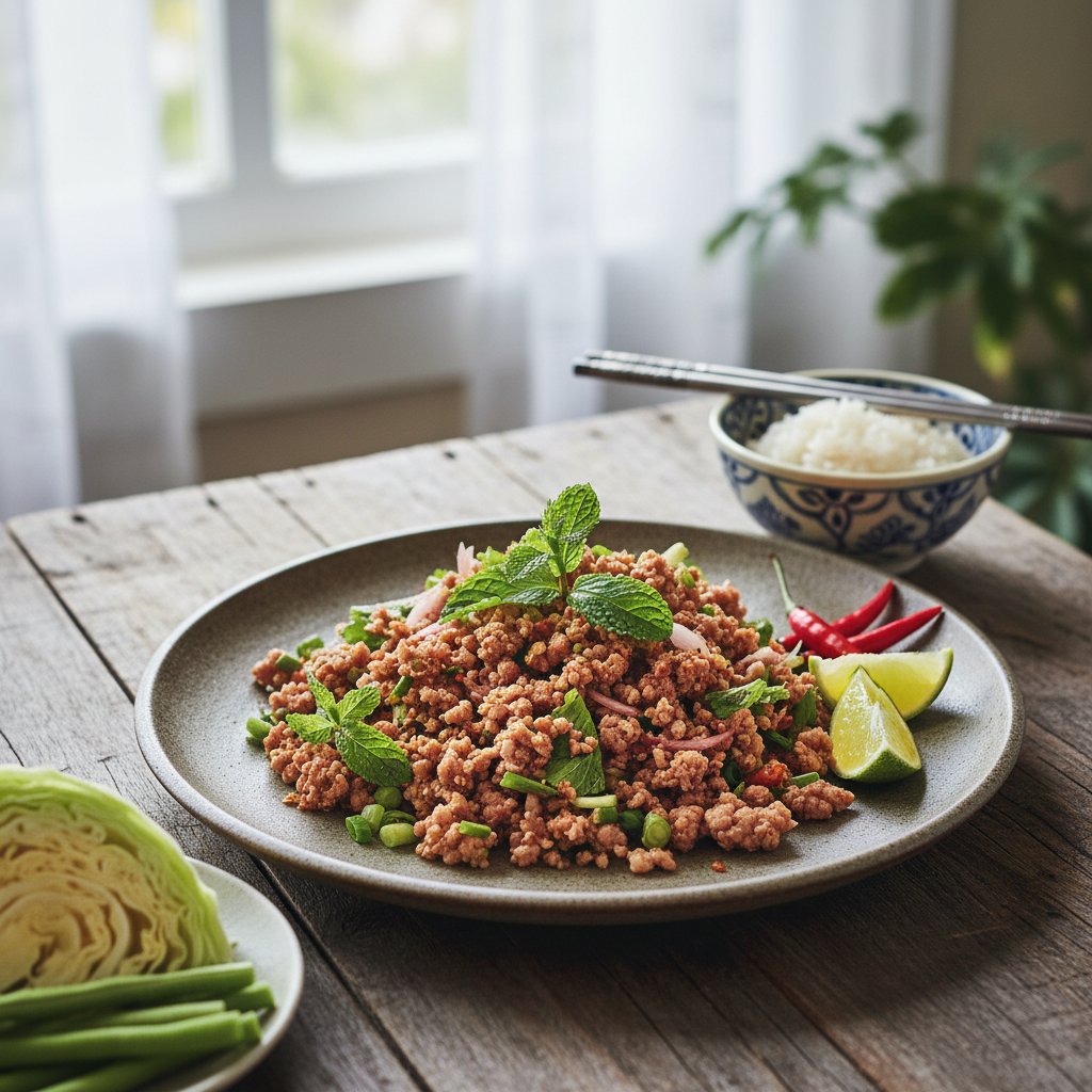 Thai Larb Salad with Ground Pork