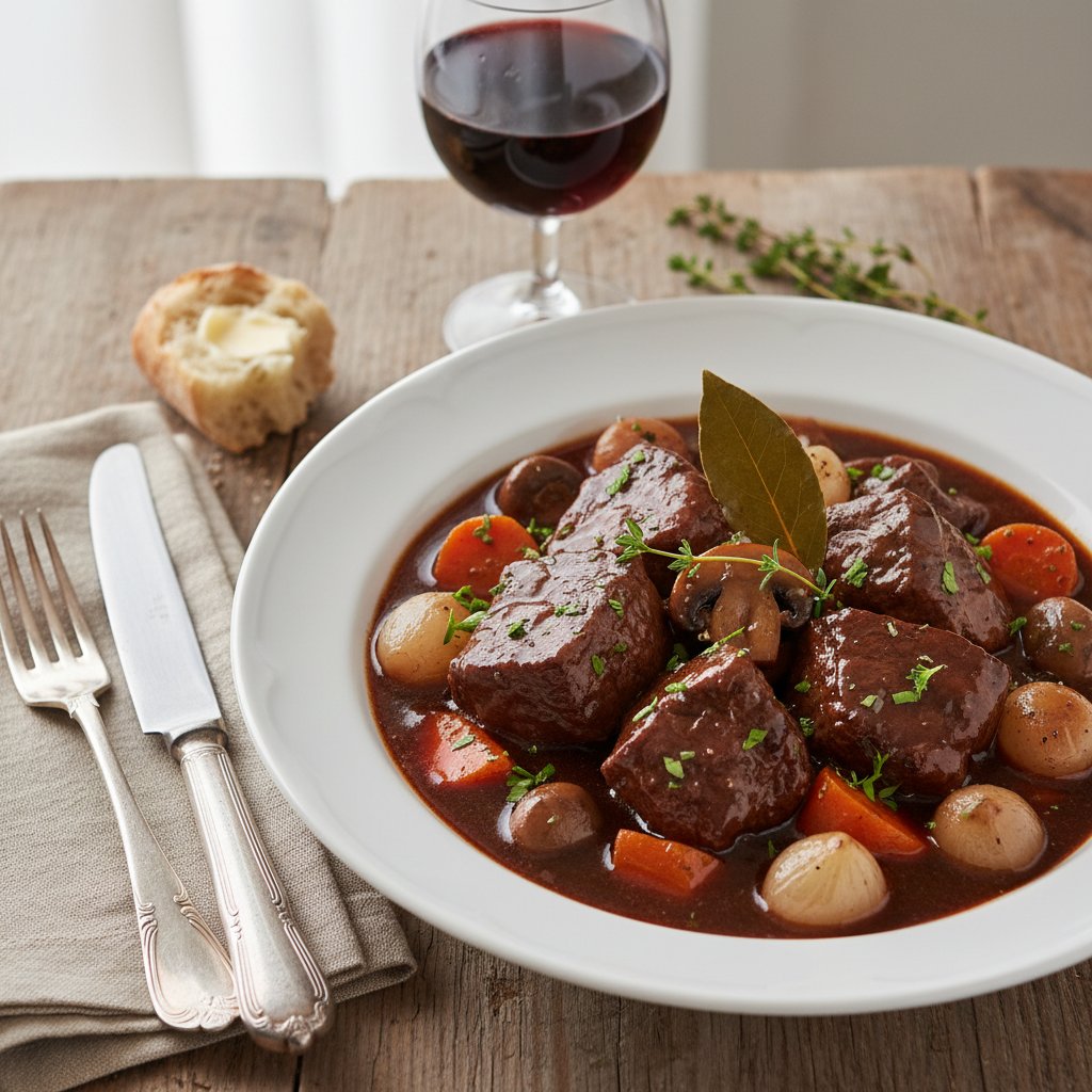 Traditional French Beef Bourguignon