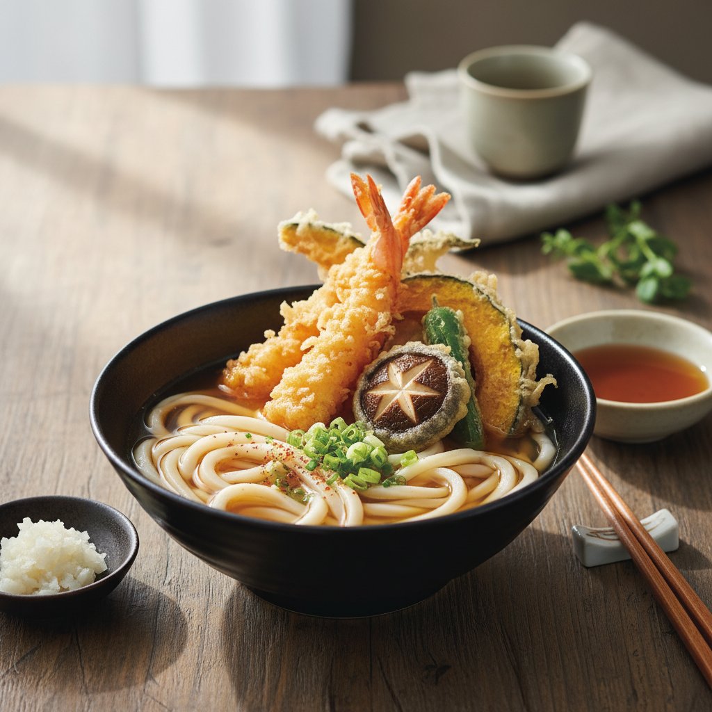 Traditional Japanese Tempura Udon