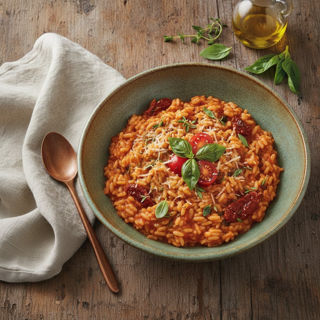 Tuscan Herb-Infused Tomato and Basil Risotto