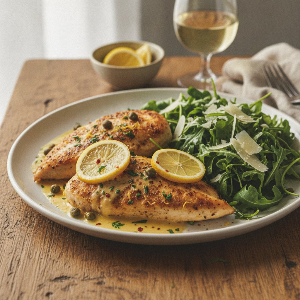 Tuscan Lemon Chicken with Arugula and Parmesan