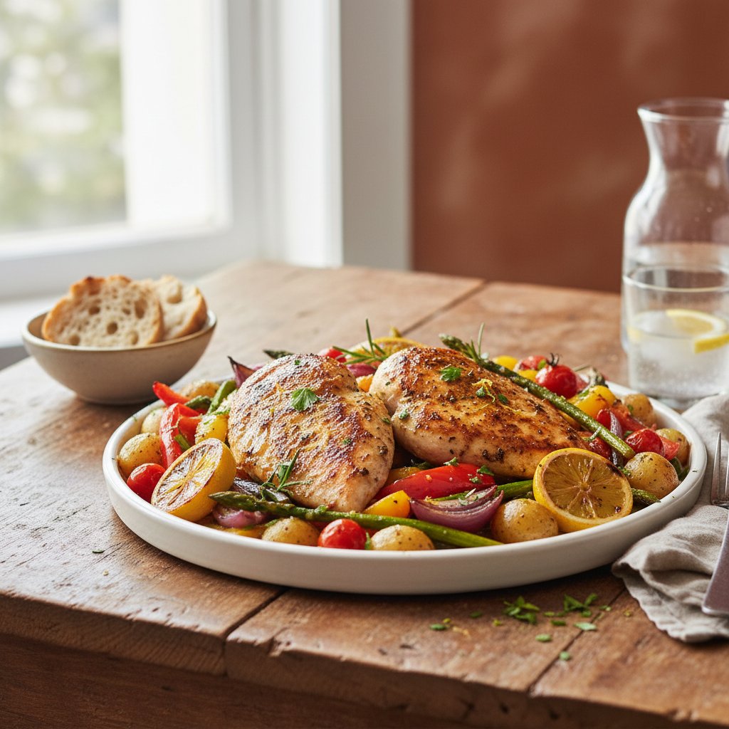 Tuscan Lemon Rosemary Chicken with Roasted Vegetables