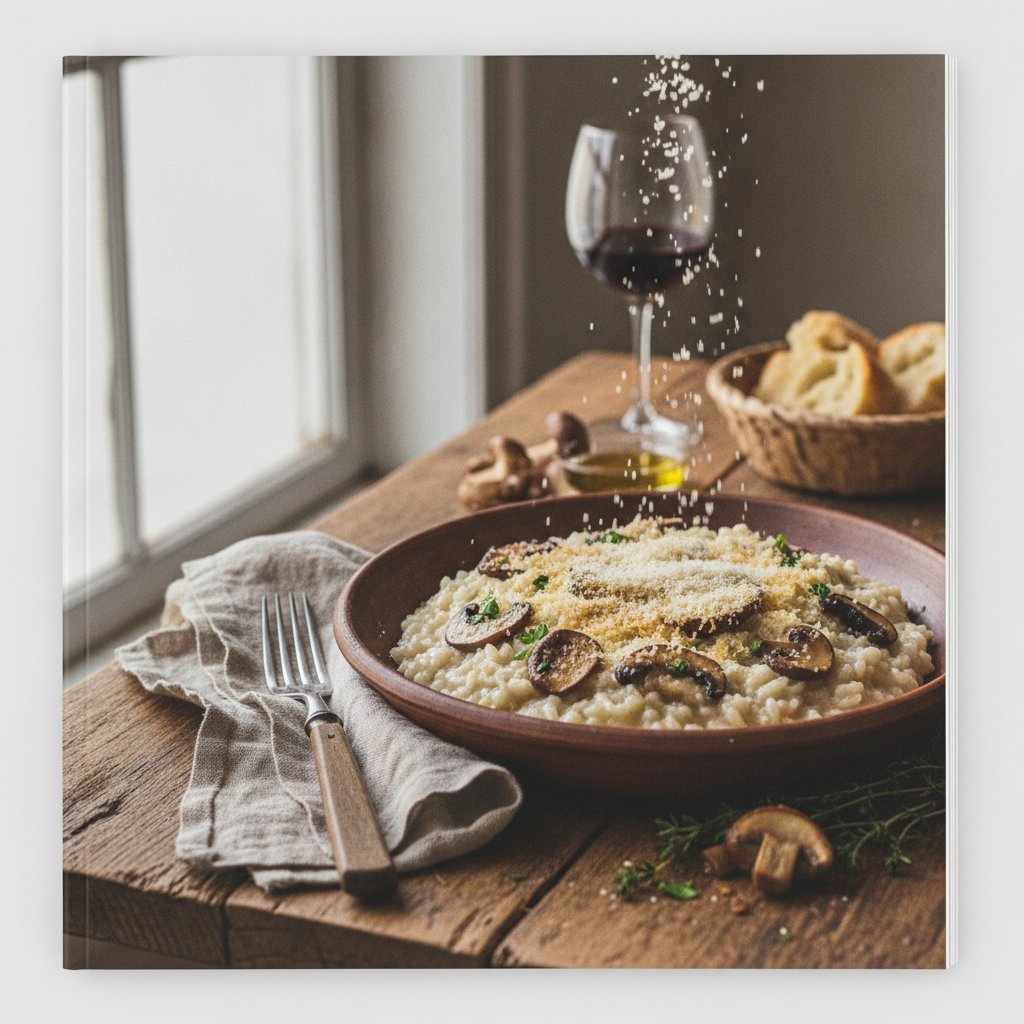 Tuscan Porcini Mushroom Risotto with Parmigiano-Reggiano
