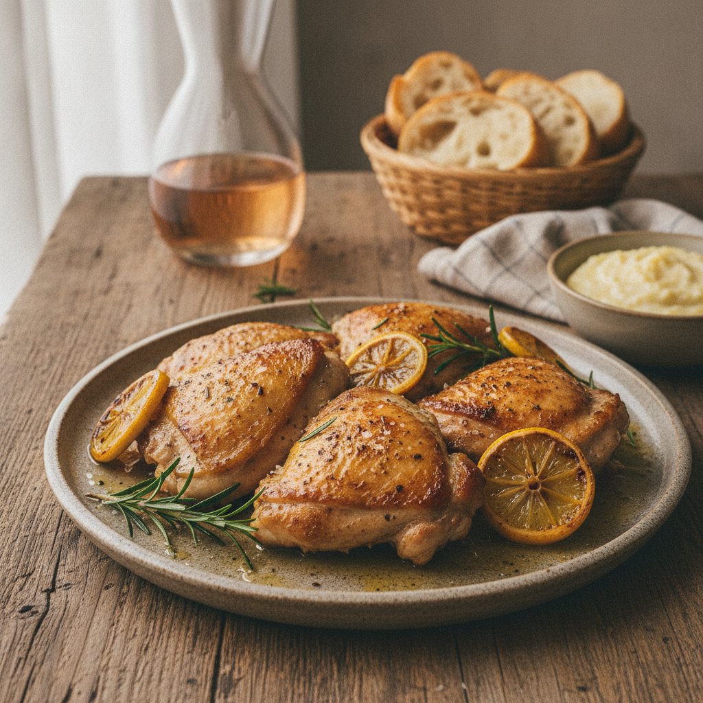 Tuscan Rosemary Lemon Chicken Thighs