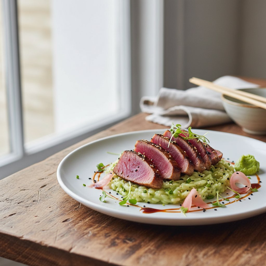 Umami Seared Tuna with Wasabi-Infused Risotto