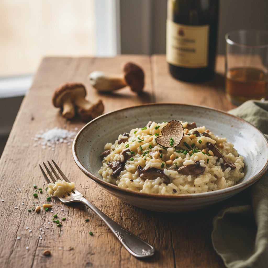 Velvety Italian Truffle Risotto with Porcini Mushrooms
