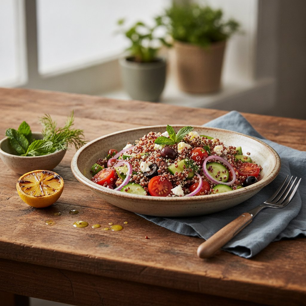 Vibrant Mediterranean Quinoa Salad with Zesty Lemon Vinaigrette