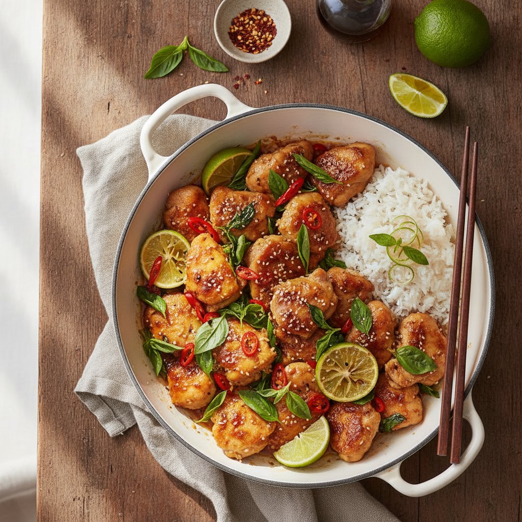 Vibrant Thai Basil and Lime Chicken One-Pan Dinner