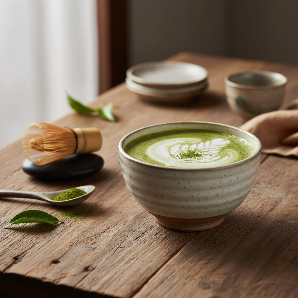 Warm Japanese Matcha Latte