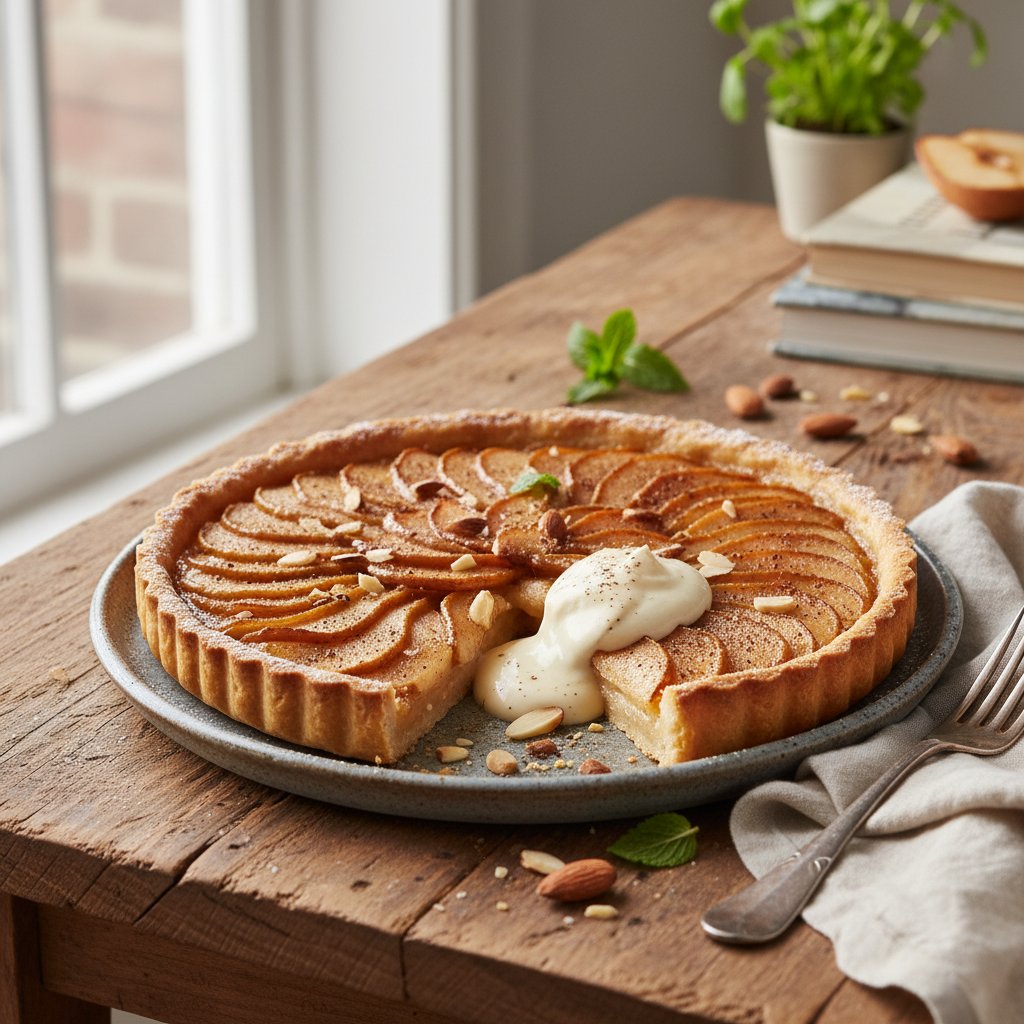 Warm Pear and Nutmeg Tart with Almond Cream