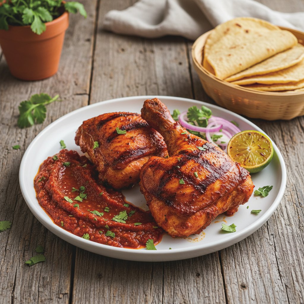 Yucatecan Grilled Achiote Chicken with Smoky Roasted Tomato Salsa