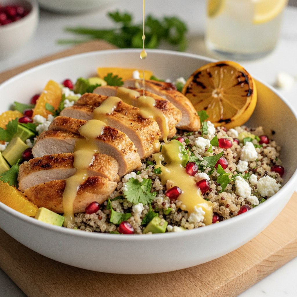 Zesty Citrus-Herb Quinoa Power Bowl with Grilled Lemon Chicken