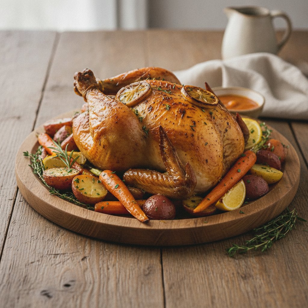 Zesty Citrus Herb Roast Chicken with Root Vegetables