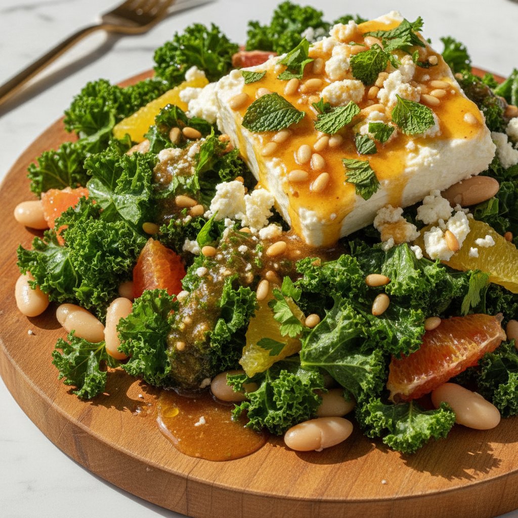 Zesty Citrus Kale and Cannellini Bean Power Salad