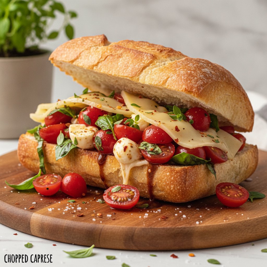 Zesty Italian Chopped Caprese Sandwich