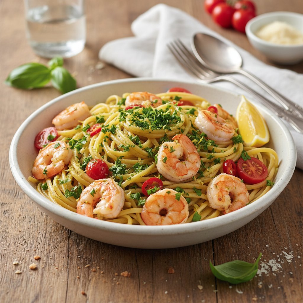Zesty Italian Gremolata Shrimp Linguine