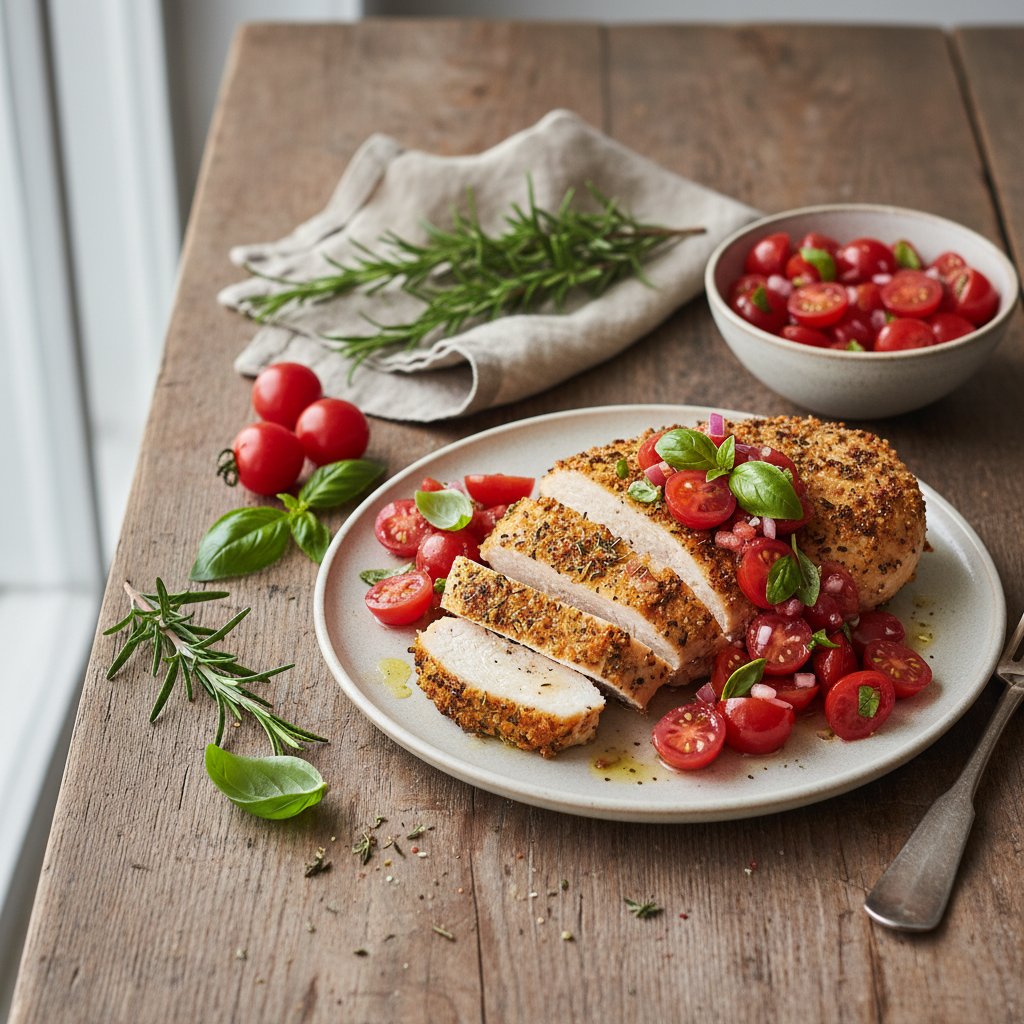Zesty Italian Herbed Chicken with Tomato Basil Salsa