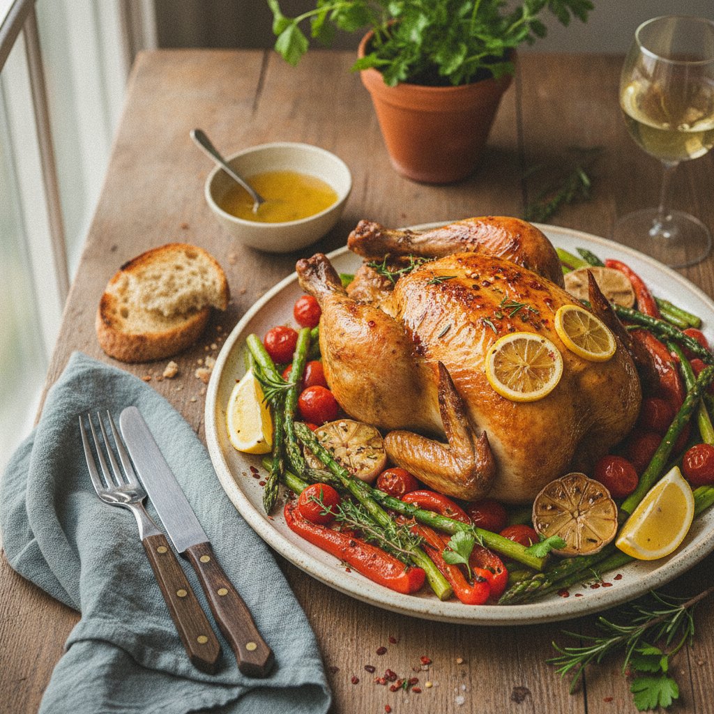 Zesty Italian Lemon Herb Chicken with Garlic Roasted Veggies