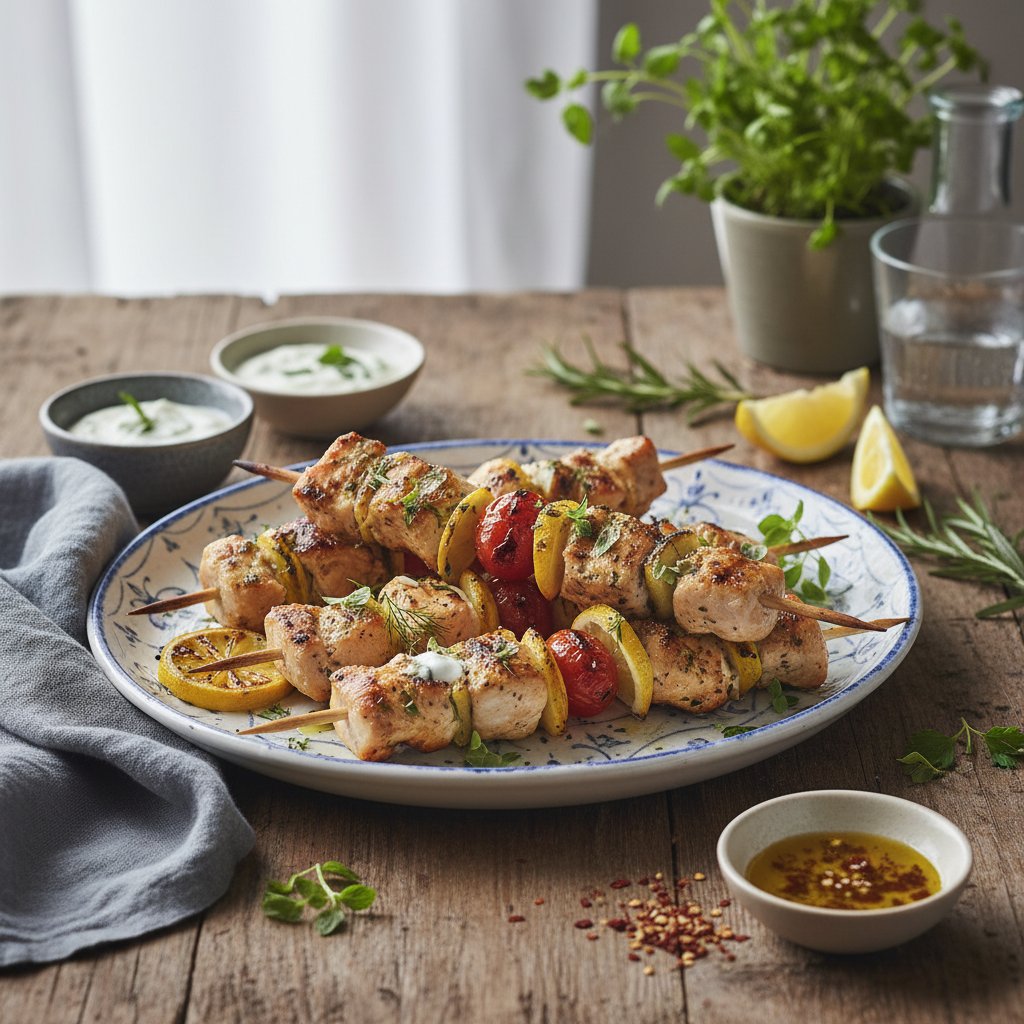 Zesty Lemon Herb Mediterranean Chicken Skewers