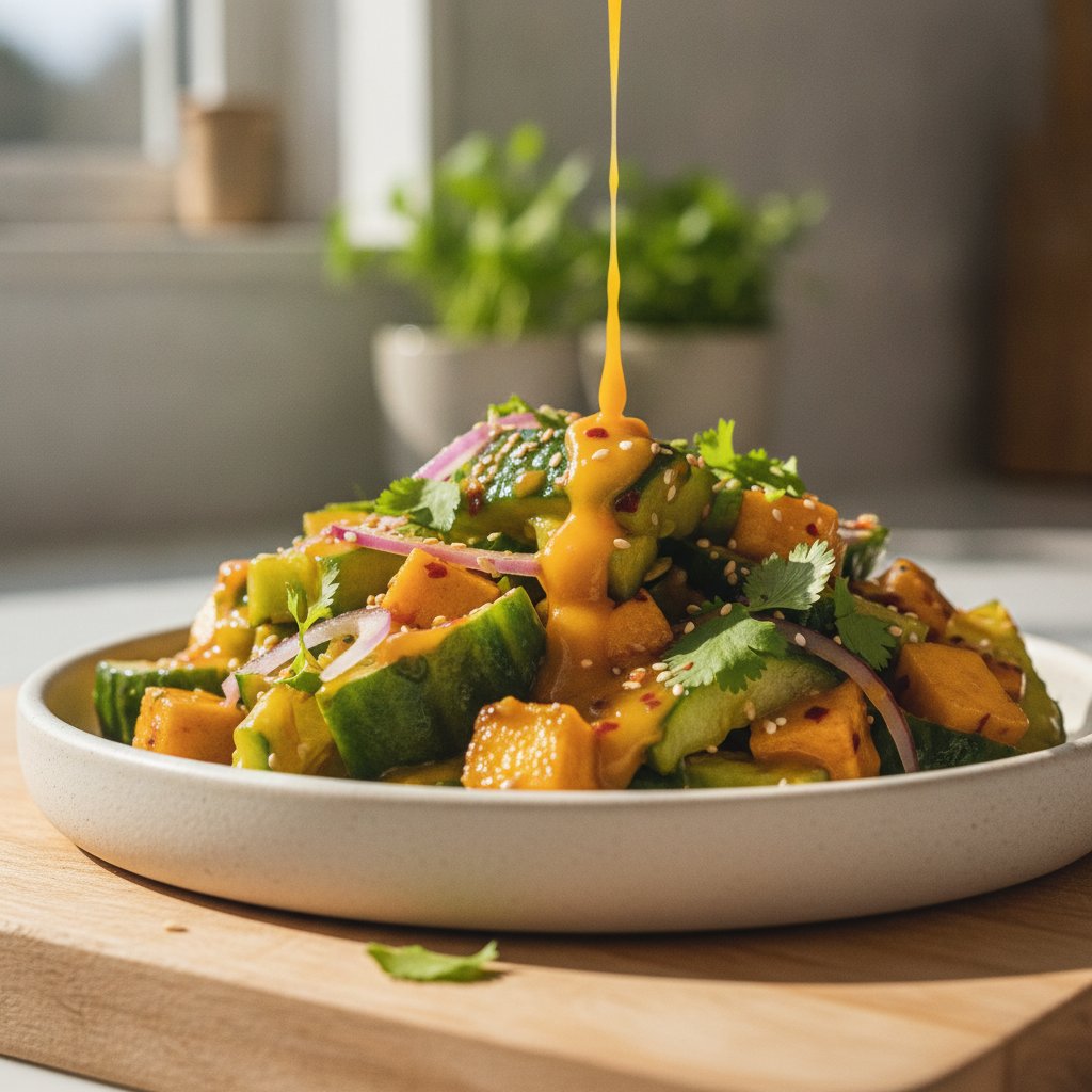 Zesty Mango-Chili Smashed Cucumber Salad