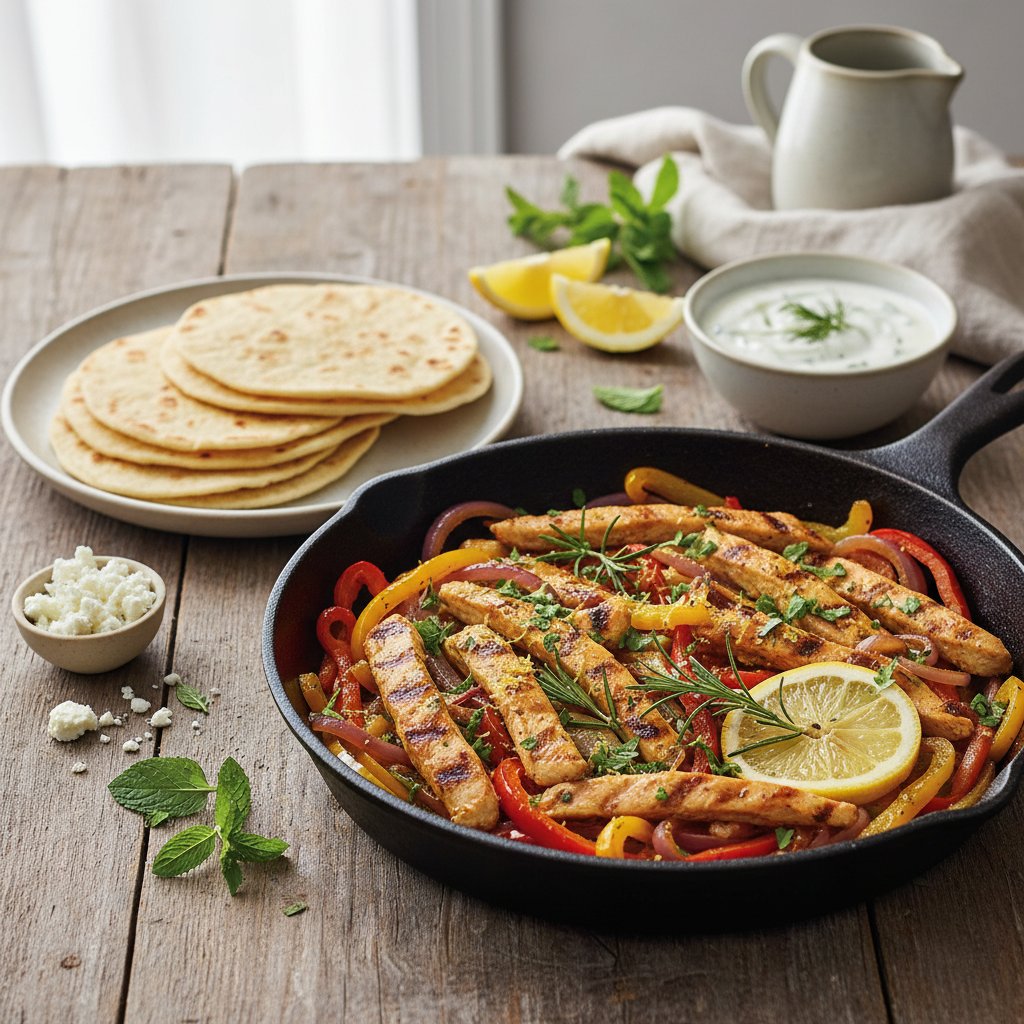 Zesty Mediterranean Lemon Herb Chicken Fajitas