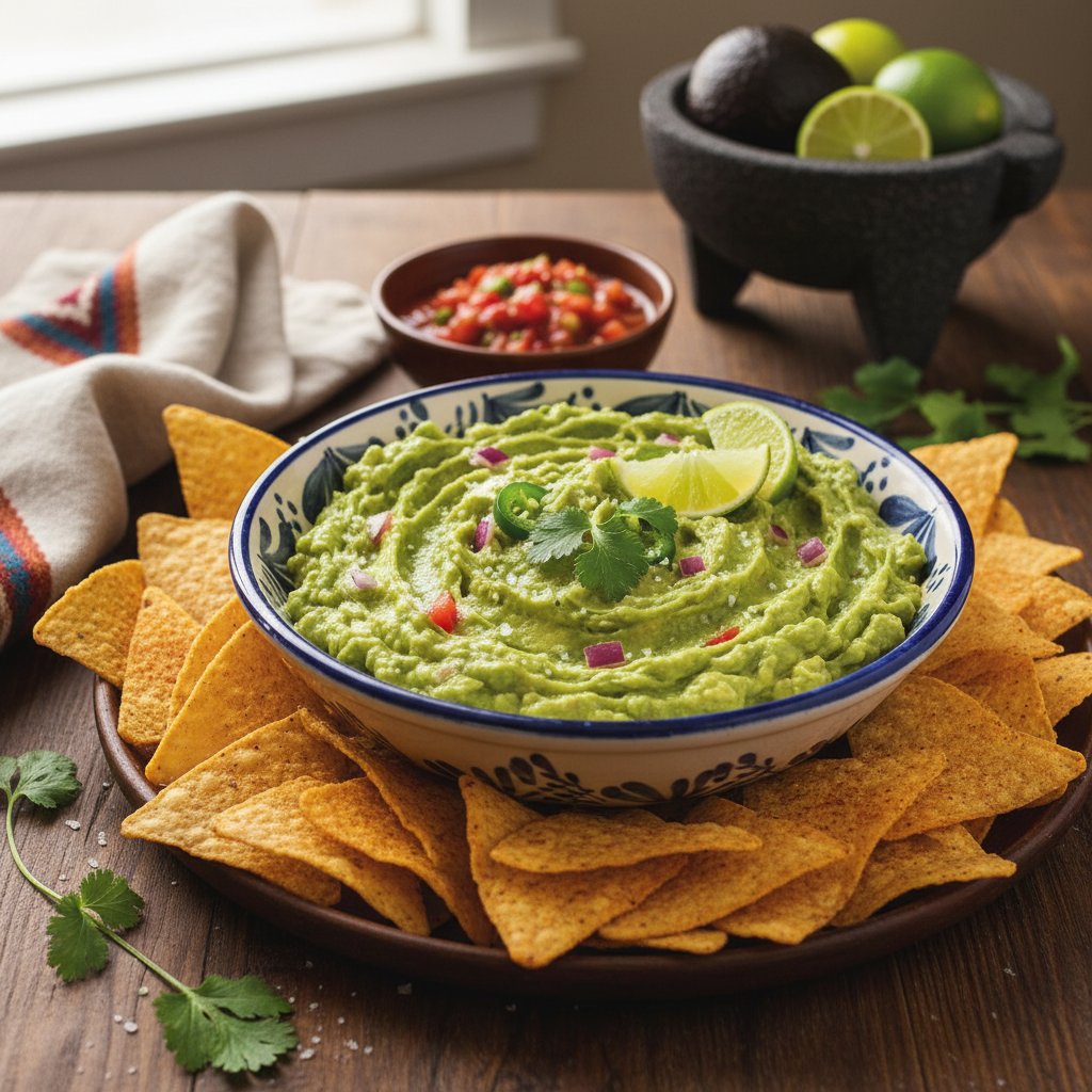 Zesty Mexican Guacamole with Chips