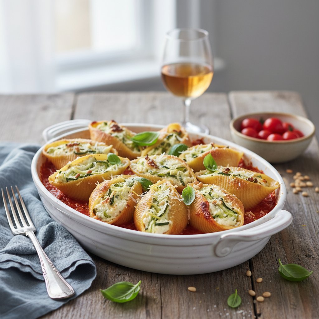 Zucchini and Ricotta Stuffed Shells